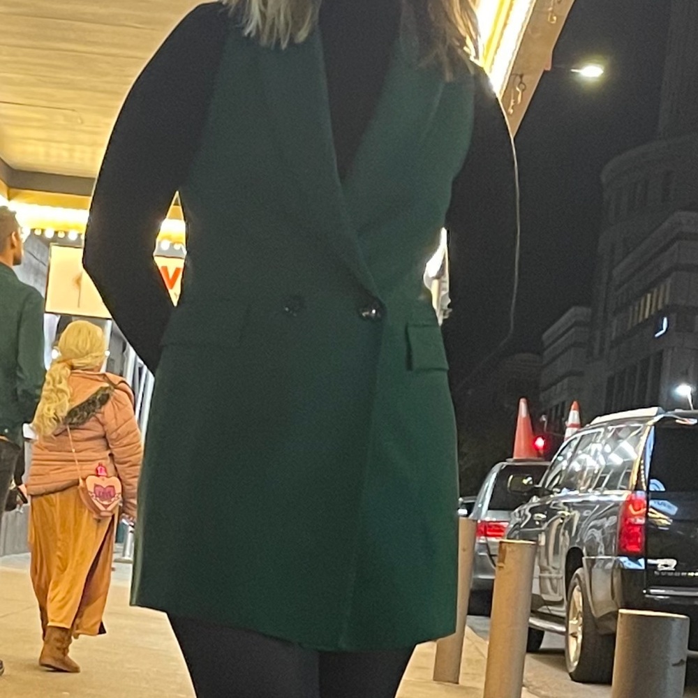 Zara Green Mini Dress with Black Accents